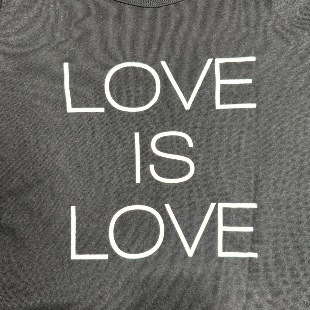 Ideology Black Open Back Sweatshirt Love Is Love Graphic Pullover L